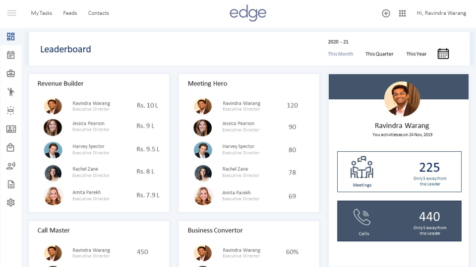 screenshot of edge CRM